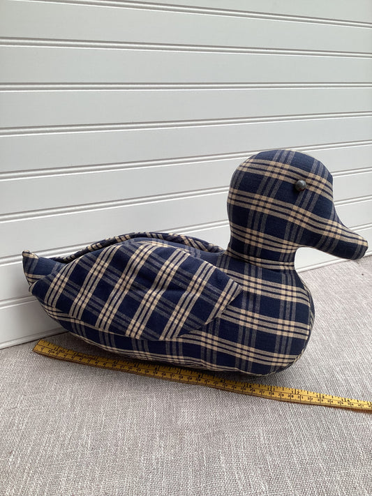 Handmade Plaid Fabric Duck – Cozy Country Cottage Décor