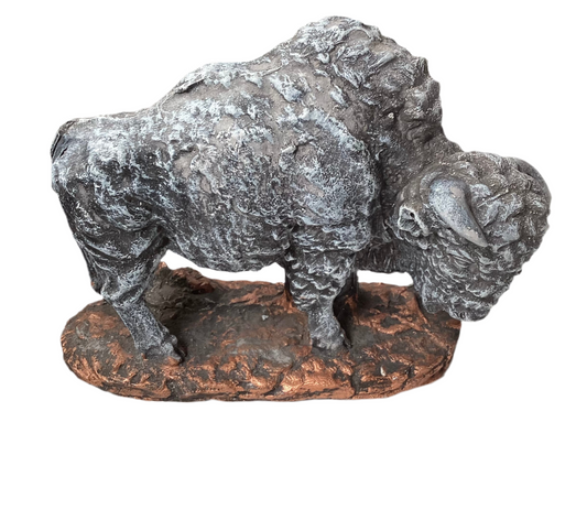 Handcrafted Ceramic Pottery Buffalo – Rustic Western Décor (13” x 7”)