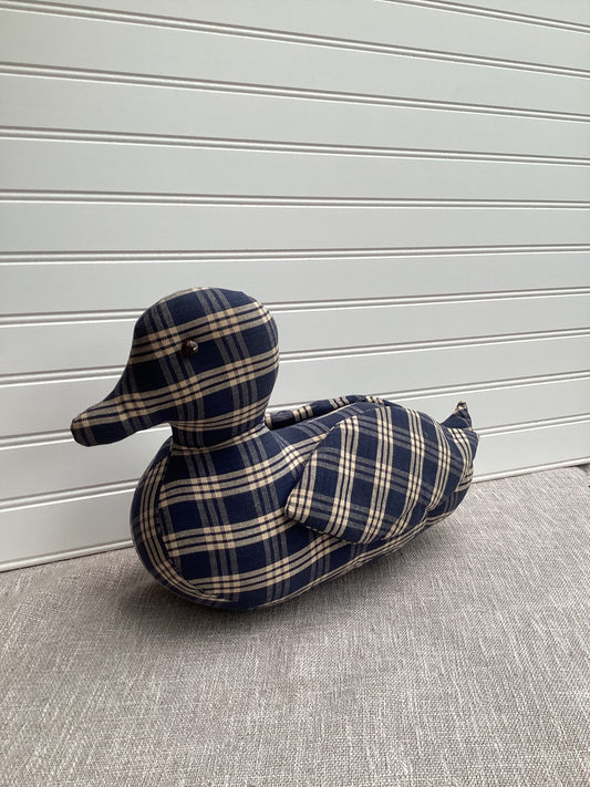 Handmade Plaid Fabric Duck – Cozy Country Cottage Décor